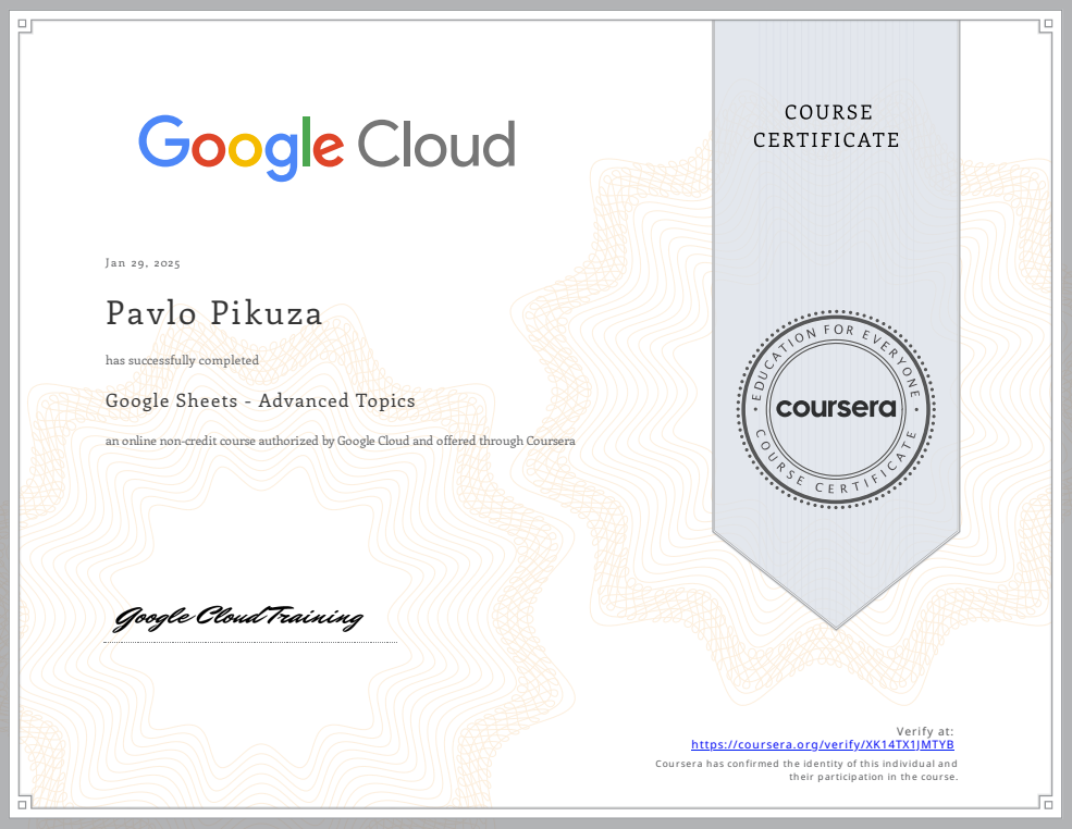 Google Sheets - Advanced Topics